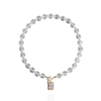 Saule Label Women's Silver Leni Necklace In Crystal In Metallic