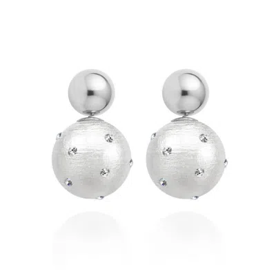 Saule Label Women's Silver Lilou Earrings In Jet Frost