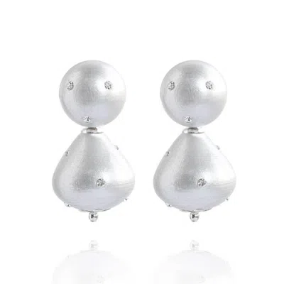 Saule Label Women's Silver Nina Earrings In Jet Frost