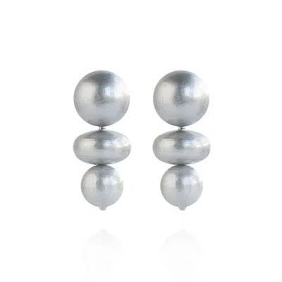 Saule Label Women's Silver Nola Earrings In Cloudy Sky