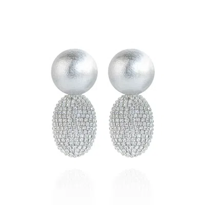 Saule Label Women's Silver Selena Clip-on Earrings In Lunar Glow
