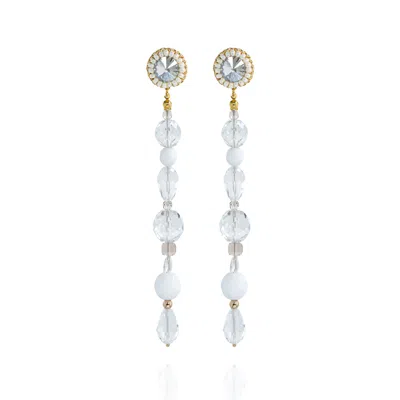 Saule Label Women's White Giulia Earrings In Bright Icicle