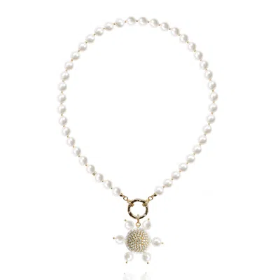 Saule Label Women's White / Gold Jolie Necklace In White Pearl