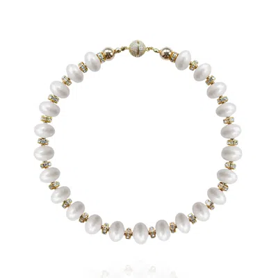 Saule Label Women's White / Gold Mika Necklace In White Heron