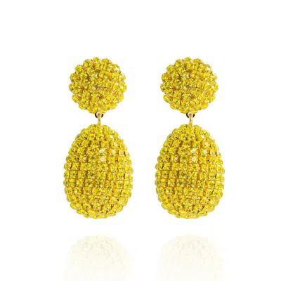Saule Label Women's Yellow Clio Earrings In Citrine Flame