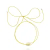 Saule Label Women's Yellow Lily Tie Necklace In Jet Buttercup In Gold