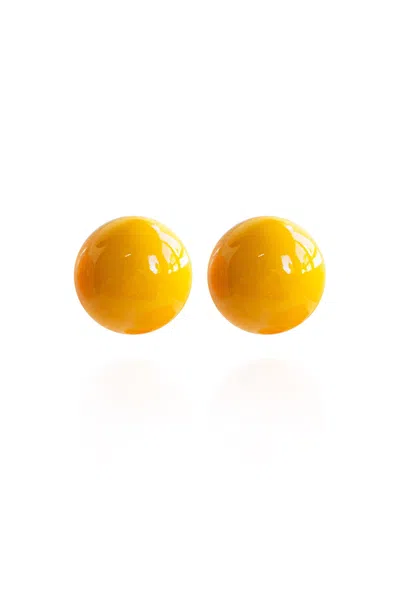 Saule Label Women's Yellow / Orange Gaia Jumbo Earrings In Lemon Zest