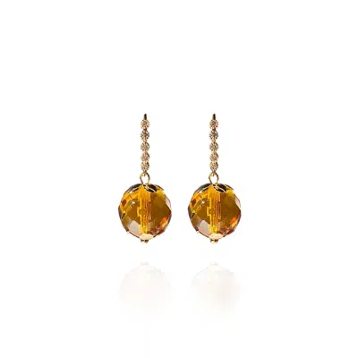 Saule Label Women's Yellow / Orange Leni Earrings In Honey