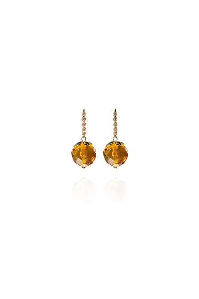 Saule Label Women's Yellow / Orange Leni Earrings In Honey In Brown