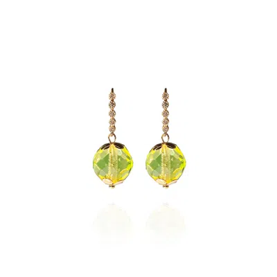 Saule Label Women's Yellow / Orange Leni Earrings In Lime