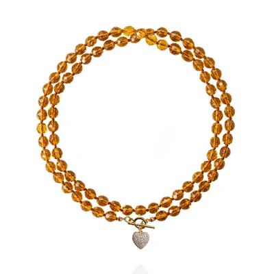 Saule Label Women's Yellow / Orange Leni Loop Necklace In Honey