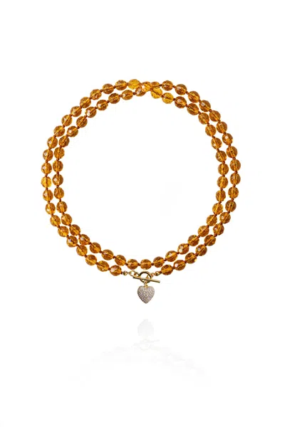 Saule Label Women's Yellow / Orange Leni Loop Necklace In Honey In Neutral