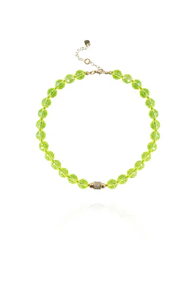 Saule Label Women's Yellow / Orange Leni Mini Necklace In Lime In Green