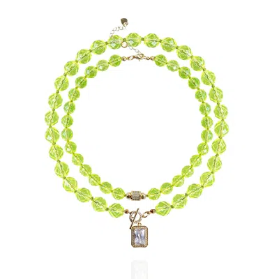 Saule Label Women's Yellow / Orange Leni Necklace Set In Lime In Green