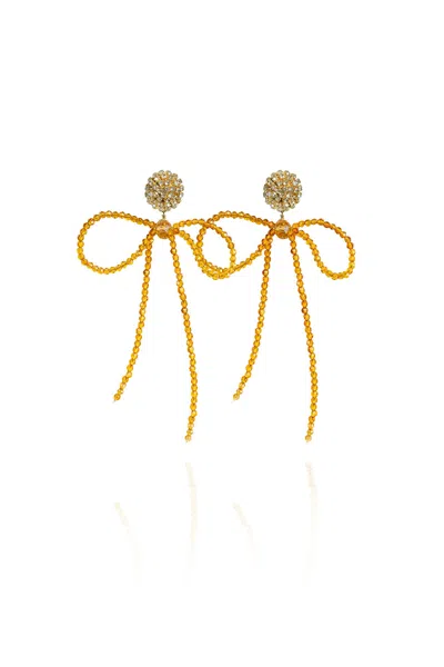 Saule Label Women's Yellow / Orange Lucia Earrings In Radiant Topaz In Gray