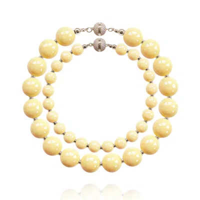 Saule Label Women's Yellow Siena Duo Necklaces In Buttercup