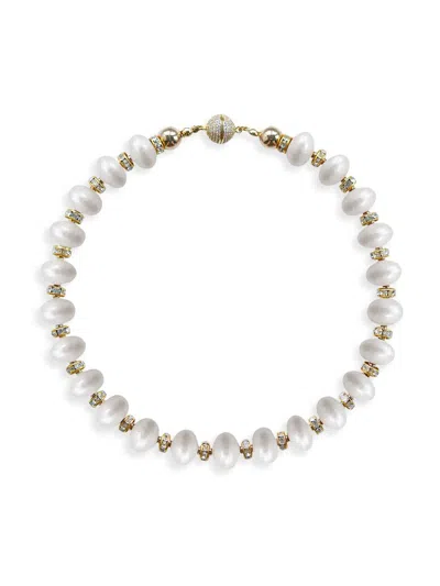 Saulé Women's La Dolce Vita Mika 18k-gold-plated, Crystal, Silver Hematite & Wood Necklace