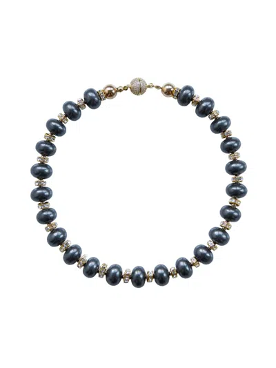 Saulé Women's La Dolce Vita Mika 18k-gold-plated, Crystal, Silver Hematite & Wood Necklace