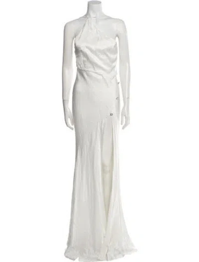 Pre-owned Saulee Asymmetrical Long Dress W/ Tags In White