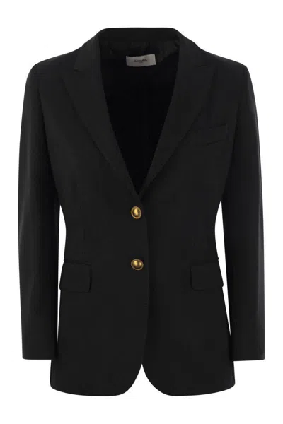Saulina Angelica - Milano Stitch Two-button Blazer In Black