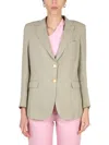 Saulina Angelica Button-fastening Blazer In Beige