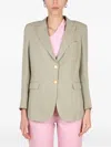 Saulina Angelica Button-fastening Blazer In Green