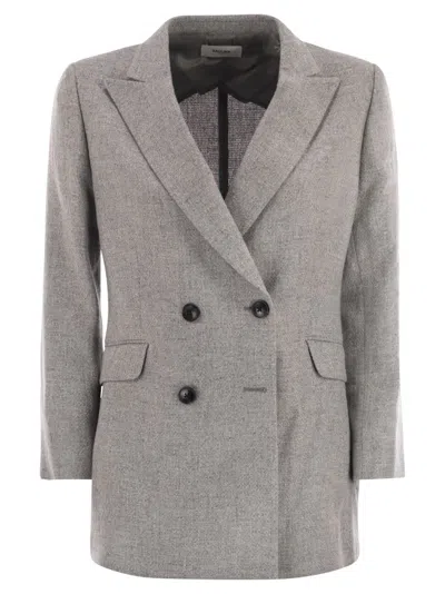 SAULINA ANITA - DOUBLE-BREASTED WOOL AND LINEN BLAZER