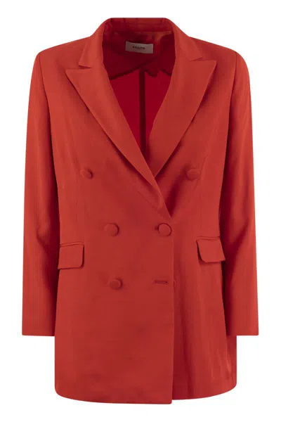 Saulina Anita - Viscose Double-breasted Blazer In Red