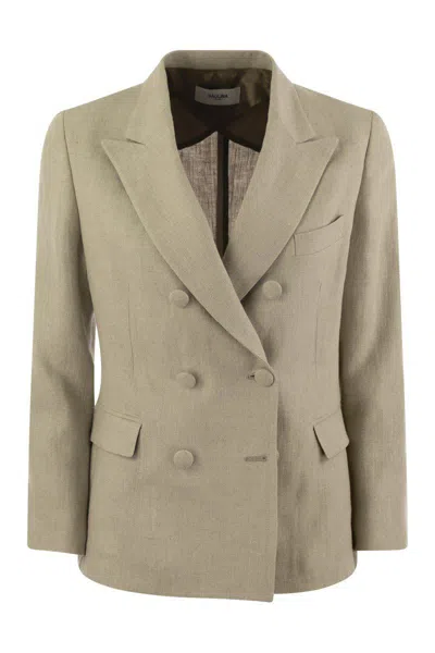 SAULINA SAULINA ANNA - DOUBLE-BREASTED LINEN JACKET