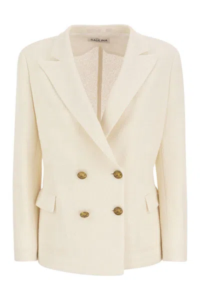 Saulina Antonella - Double-breasted Jacket In White