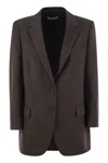 Saulina Antonia - Single-breasted Jacket In Wool Blend In Brown