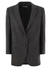Saulina Antonia - Single-breasted Jacket In Wool Blend In Gray