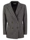 Saulina Assunta Herringbone Blazer In Gray