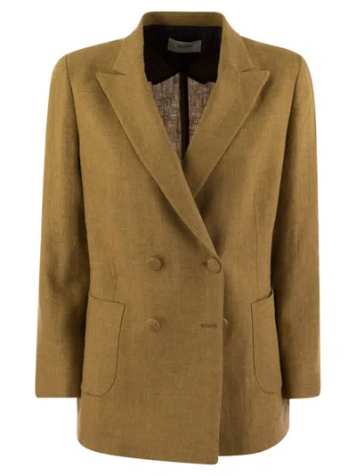 SAULINA ASSUNTA - DOUBLE-BREASTED LINEN JACKET