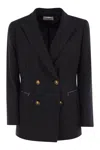 Saulina Assunta - Jacket In Virgin Wool And Viscose In Black