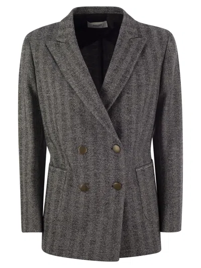 Saulina Assunta - Double-breasted Jacket In Grey