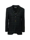 Saulina Check-pattern Blazer In Blue