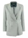 Saulina Doppelreihiger Leinenblazer In Gray