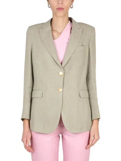 Saulina Elegant Women's Blazer With Peaked Lapels In Sand