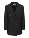 Saulina Angelica - Milano Stitch Two-button Blazer In Black