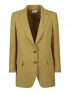 Saulina Linen Jacket In Gold