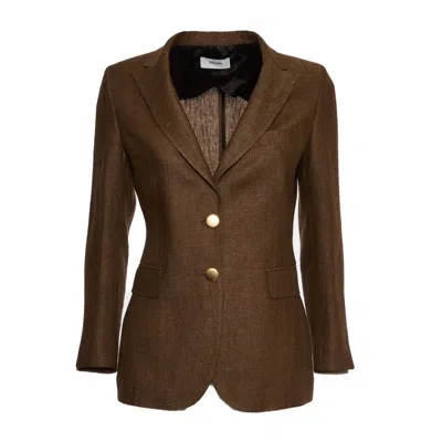 Saulina Milano Angelica Blazer With Two-button Closure In Brown