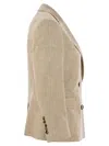 Saulina Milano Antonella - Double-breasted Cotton Blend Jacket In Beige