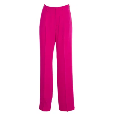 Saulina Milano Fuchsia Tailored Pants With Straight Leg Design In Pink