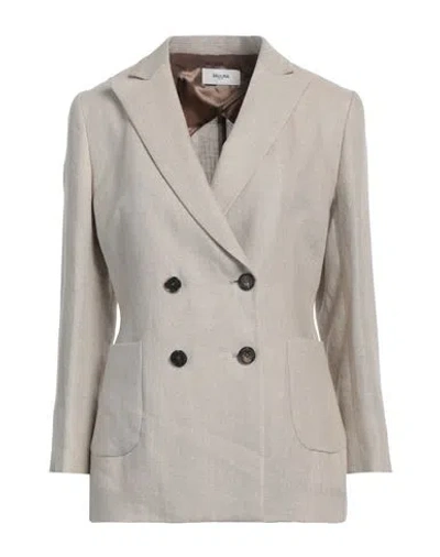 Saulina Milano Woman Blazer Beige Size 10 Linen