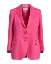 Saulina Milano Woman Blazer Fuchsia Size 10 Linen In Pink
