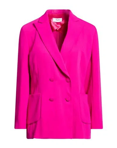 Saulina Milano Woman Blazer Fuchsia Size 8 Linen In Pink