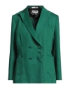 Saulina Milano Woman Blazer Green Size 10 Linen