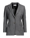 Saulina Milano Woman Blazer Grey Size 6 Polyester, Wool, Viscose, Polyamide, Elastane In Grey