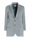 Saulina Milano Woman Blazer Light Blue Size 2 Cotton, Viscose, Elastane